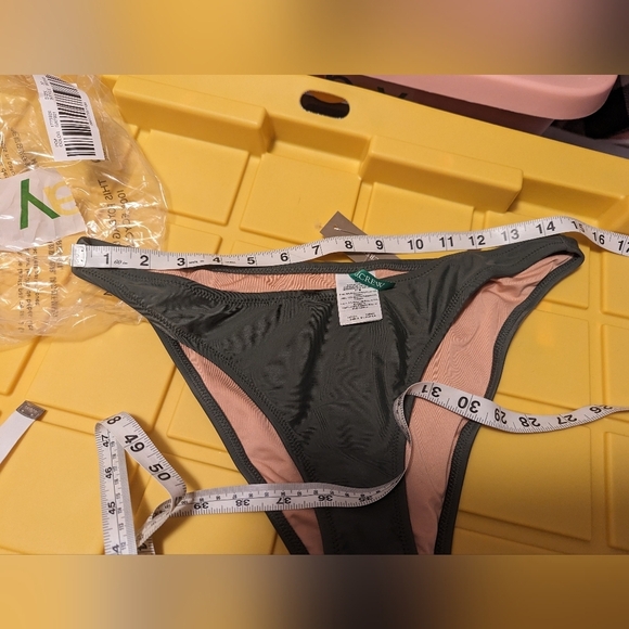 J Crew Green Mid Rise Cheeky Coverage Bikini Swim Bottom Size Medium (874) - Picture 12 of 12